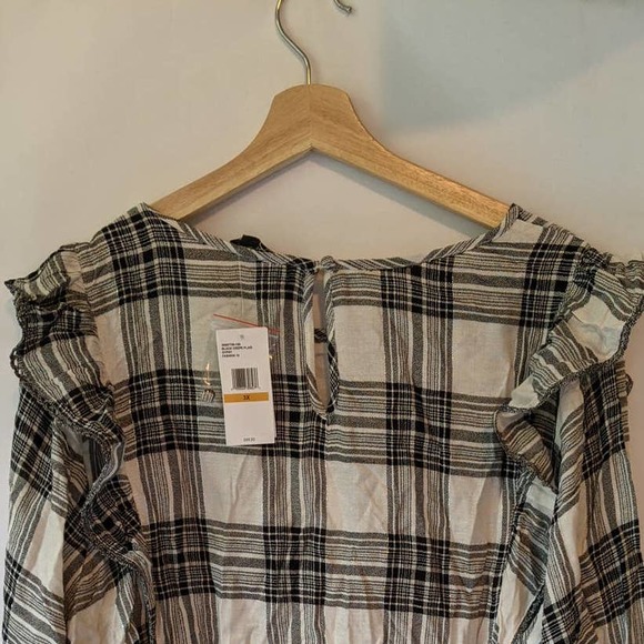 Jessica Simpson Plaid blouse with lace 3XL NWT - Picture 4 of 10